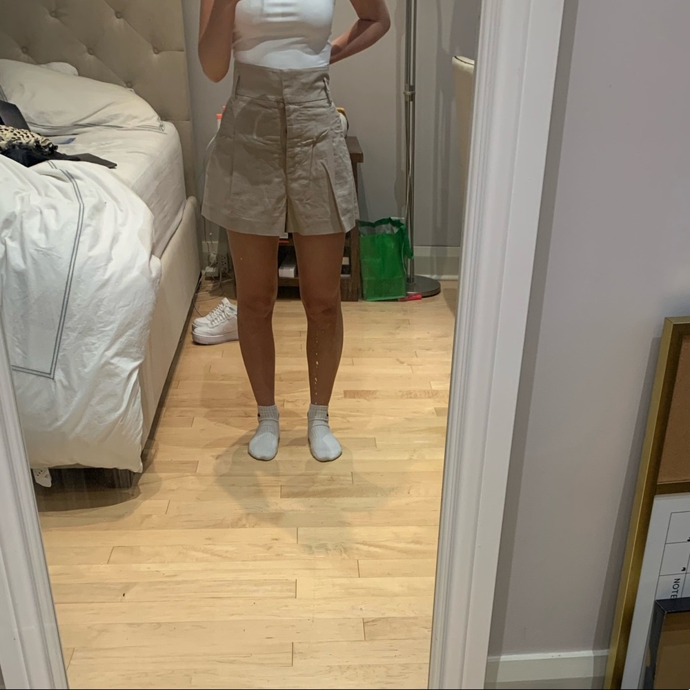Aritzia Linen Shorts in beige. Worn a few times and stored in closet